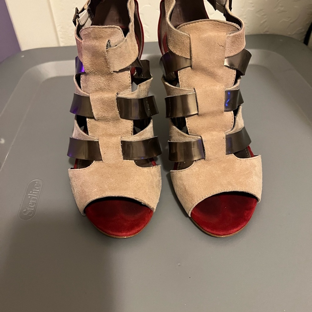 Calvin Klein Cream and Red Heels